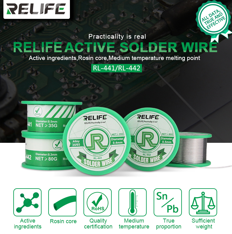 RELIFE RL-441 RL-442 Soldering Wire 0.3MM 0.4MM 0.5MM 0.6MM relife RL-441 RL-442 Soldering Wire 0.3MM 0.4MM 0.5MM 0.6MM
