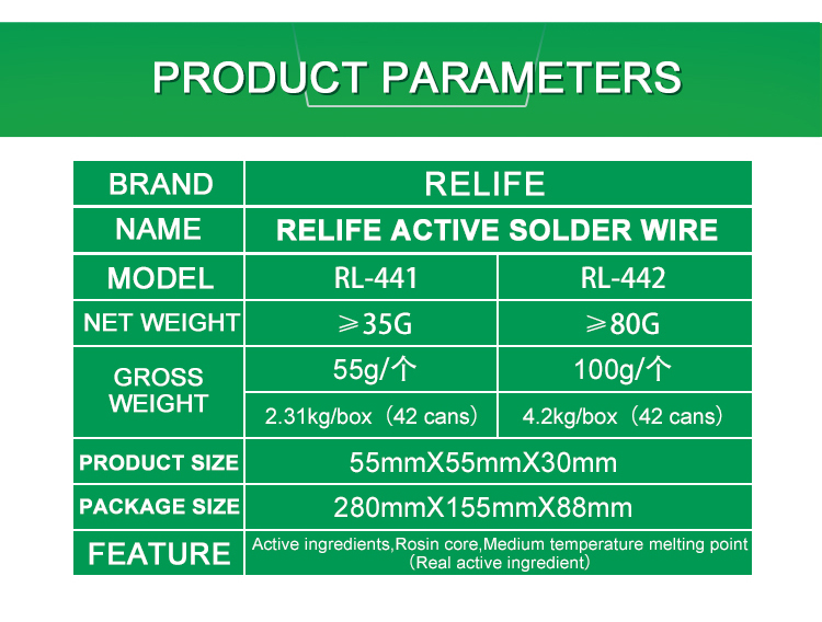RELIFE RL-441 RL-442 Soldering Wire 0.3MM 0.4MM 0.5MM 0.6MM relife RL-441 RL-442 Soldering Wire 0.3MM 0.4MM 0.5MM 0.6MM