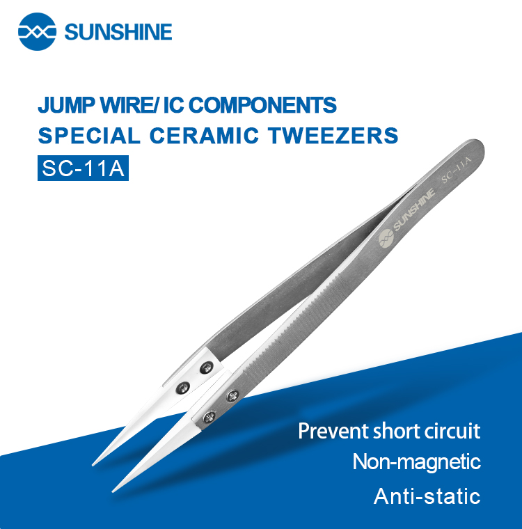 sunshine SC-11A Jump Wire Ceramics Tweezers White