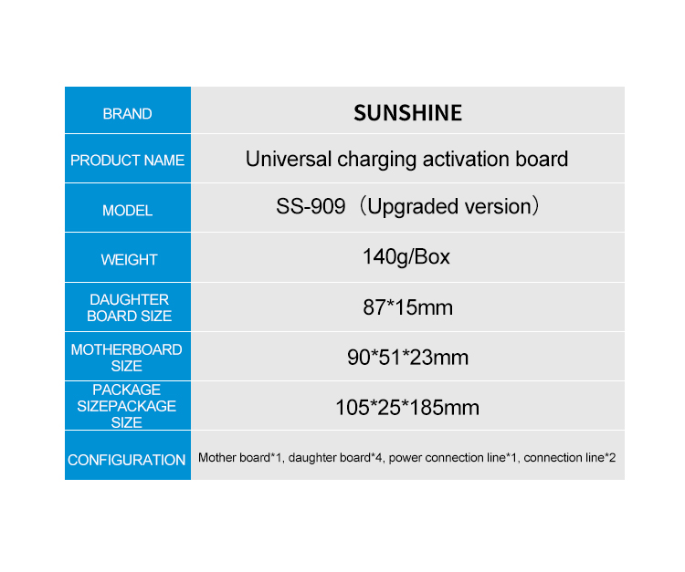 SUNSHINE SS-909 New upgrade universal Charging activation board SS-909 New upgrade universal Charging activation board