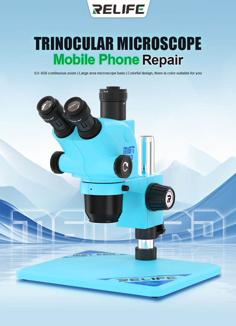 RELIFE RL-M6T Pro-B11 Trinocular HD stereo microscope 6.5~65x continuous zoom RELIFE RL-M6T Pro-B11 Trinocular HD stereo microscope 6.5~65x 