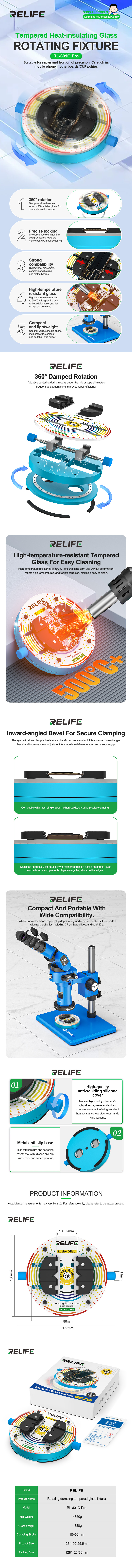 RELIFE RL-601Q Pro Döner Sönümlemeli Temperli Cam Aydınlatma Armatürü RELIFE RL-601Q Pro Döner Sönümlemeli Temperli Cam Aydınlatma Armatürü