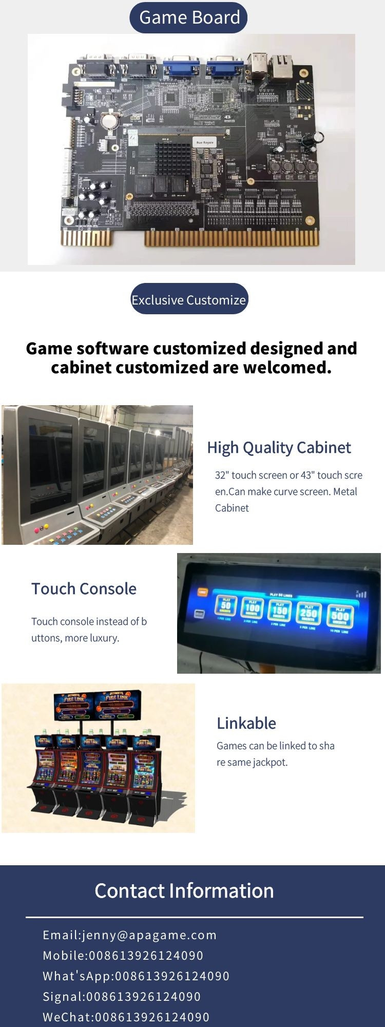 Multi 8 games in 1 Fire Link Slot Game Free Shipping Door To Door Delivery Vertical Slot Machine