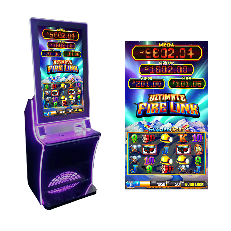 Fire Link Slot Game Boards Glacier Gold 32" Touch Screen 43" Vertical Slots Game Machine With Touch Console