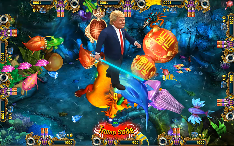 Trump Fishing Game Board Whole Kit Fishing Shooting Arcade Game Board Kit